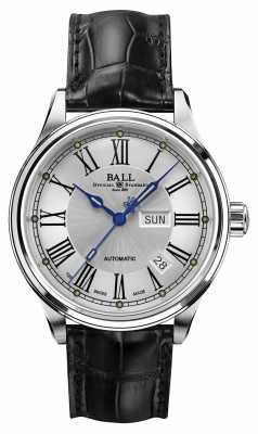 Ball Watch Company Trainmaster Roman Automatic Crockodile Strap White Dial NM1058D-L4J-WH Ball Watch Company Trainmaster Roman Automatic Crockodile Strap White Dial NM1058D-L4J-WH