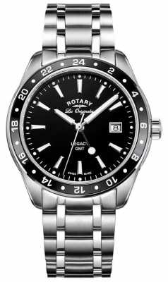 Rotary Mens Legacy Gmt Stainless Steel Black Dial GB90172/04 Rotary Mens Legacy Gmt Stainless Steel Black Dial GB90172/04