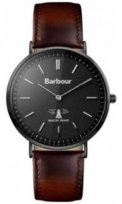 Barbour Mens Hartley Black Dial Brown Leather Strap BB055BKBR Barbour Mens Hartley Black Dial Brown Leather Strap BB055BKBR