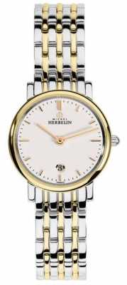 Michel Herbelin Womans Two Tone Strap White Index Dial 16945/BT11 Michel Herbelin Womans Two Tone Strap White Index Dial 16945/BT11