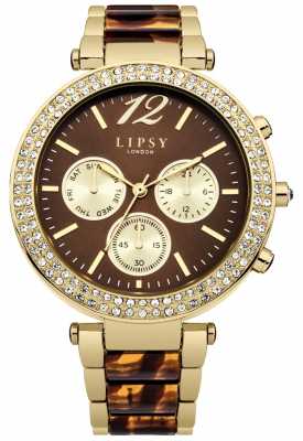 Lipsy Womans Pale Gold And Tortoise Shell Strap LP467 Lipsy Womans Pale Gold And Tortoise Shell Strap LP467