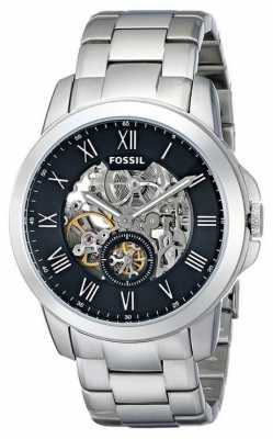 Fossil Mens Stainless Steel Silver Strap Black Dial ME3055 Fossil Mens Stainless Steel Silver Strap Black Dial ME3055