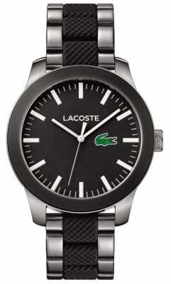 Lacoste Mens Black Dial Black Rubber And Stainless Steel Strap 2010890 Lacoste Mens Black Dial Black Rubber And Stainless Steel Strap 2010890
