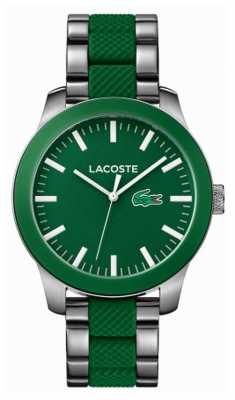 Lacoste Mens Green Rubber And Stainless Steel Strap 2010892 Lacoste Mens Green Rubber And Stainless Steel Strap 2010892