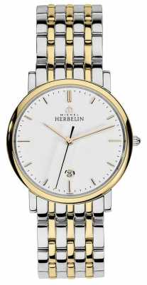 Michel Herbelin Mens Two Tone Stainless Steel Silver Gold Strap Baton Dial 12543/BT11 Michel Herbelin Mens Two Tone Stainless Steel Silver Gold Strap Baton Dial 12543/BT11