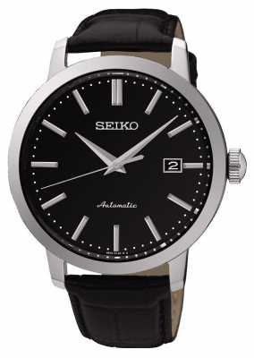 Seiko Mens Automatic Black Face Black Leather SRPA27K1 Seiko Mens Automatic Black Face Black Leather SRPA27K1