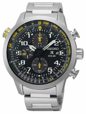 Seiko Mens Prospex Solar Stainless Steel Black Dial SSC369P9 Seiko Mens Prospex Solar Stainless Steel Black Dial SSC369P9