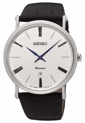 Seiko Premier Mens Sapphire Glass Black Strap SKP395P1 Seiko Premier Mens Sapphire Glass Black Strap SKP395P1