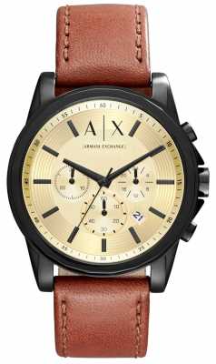 Armani Exchange Mens Chronograph Brown Leather Strap AX2511 Armani Exchange Mens Chronograph Brown Leather Strap AX2511