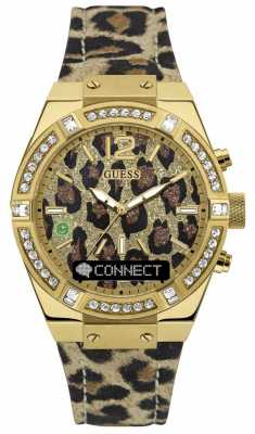 Guess CONNECT Womens Stone Set Animal Print Strap C0002M6 Guess CONNECT Womens Stone Set Animal Print Strap C0002M6