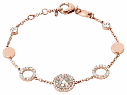 Fossil Womens PVD Rose Gold Plated Stone Set Bracelet JF01739791 Fossil Womens PVD Rose Gold Plated Stone Set Bracelet JF01739791