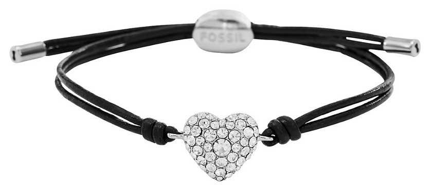 Fossil Womens Leather Stainless Steel Stone Set Bracelet JF01206040 Fossil Womens Leather Stainless Steel Stone Set Bracelet JF01206040