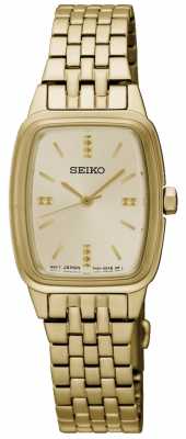 Seiko Womens Gold Plated Tonneau SRZ474P1 Seiko Womens Gold Plated Tonneau SRZ474P1