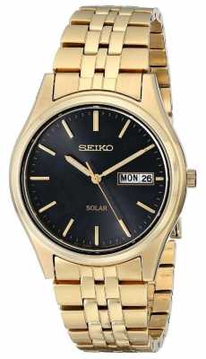 Seiko Mens Solar Gold Plated Day Date SNE044P9 Seiko Mens Solar Gold Plated Day Date SNE044P9