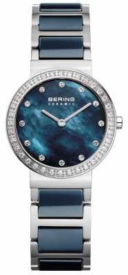 Bering Womans Ceramic Blue Stainless Steel 10729-707 Bering Womans Ceramic Blue Stainless Steel 10729-707