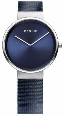 Bering Unisex Blue Iron Plated Steel Mesh Strap 14531-307 Bering Unisex Blue Iron Plated Steel Mesh Strap 14531-307
