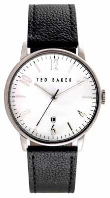 Ted Baker Mens Stainless Steel Case White Dial Leather Strap TE10030650 Ted Baker Mens Stainless Steel Case White Dial Leather Strap TE10030650