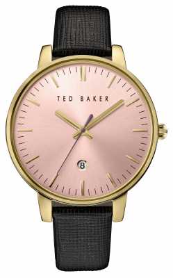 Ted Baker Womans Black Leather Strap Pink Dial TE10030740 Ted Baker Womans Black Leather Strap Pink Dial TE10030740