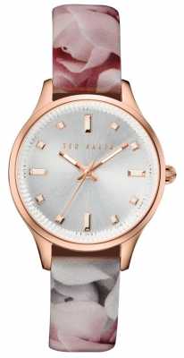 Ted Baker Womans Rose Gold Case Silver TE10030741 Ted Baker Womans Rose Gold Case Silver TE10030741