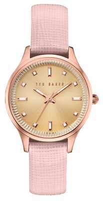 Ted Baker Womans Rose Gold Case Pink Leather Strap TE10030743 Ted Baker Womans Rose Gold Case Pink Leather Strap TE10030743