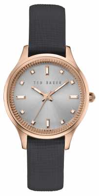 Ted Baker Womans Rose Gold Case Grey Leather Strap TE10030744 Ted Baker Womans Rose Gold Case Grey Leather Strap TE10030744