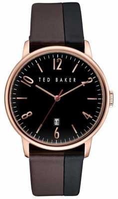 Ted Baker Mens Rose Gold Case, two-tone Leather Strap TE10030756 Ted Baker Mens Rose Gold Case, two-tone Leather Strap TE10030756