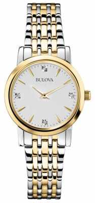 Bulova Womans Diamond Gallery Two Tone Watch 98S115 Bulova Womans Diamond Gallery Two Tone Watch 98S115