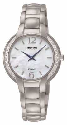 Seiko Womans Solar Stainless Steel Mother Of Pearl SUP253P9 Seiko Womans Solar Stainless Steel Mother Of Pearl SUP253P9