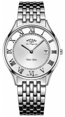 Rotary Mens Ultraslim Silver Stainless Steel GB90800/01 Rotary Mens Ultraslim Silver Stainless Steel GB90800/01