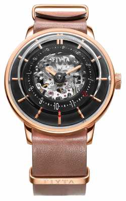 FIYTA Mens 3D Time Automatic Leather Rose Gold WGA868000.PBR FIYTA Mens 3D Time Automatic Leather Rose Gold WGA868000.PBR