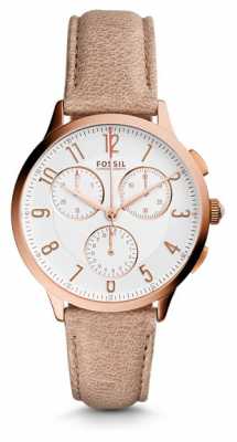 Fossil Womans Light Brown Leather Rose Gold Case CH3016 Fossil Womans Light Brown Leather Rose Gold Case CH3016