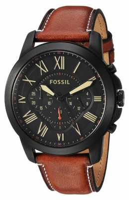 Fossil Mens Brown Leather Black Steel Dial FS5241 Fossil Mens Brown Leather Black Steel Dial FS5241