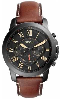 Fossil Mens Brown Leather Black Steel Dial FS5241 Fossil Mens Brown Leather Black Steel Dial FS5241