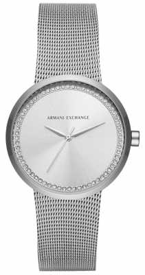Armani Exchange Ladies Liv Silver Stainless Steel Mesh AX4501 Armani Exchange Ladies Liv Silver Stainless Steel Mesh AX4501
