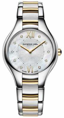 Raymond Weil Womans Noemia Stainless Steel Two Tone 10 Diamond Pearl Dial 5132-STP-00985 Raymond Weil Womans Noemia Stainless Steel Two Tone 10 Diamond Pearl Dial 5132-STP-00985