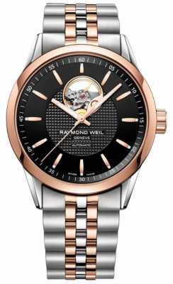 Raymond Weil Mens Automatic Black Dial Visible Balance Window Two Tone 2710-SP5-20021 Raymond Weil Mens Automatic Black Dial Visible Balance Window Two Tone 2710-SP5-20021