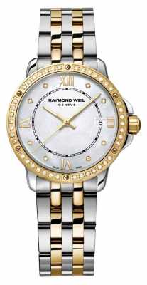 Raymond Weil Womans Two Tone Diamond Dot Mother Of Pearl 5391-SPS-00995 Raymond Weil Womans Two Tone Diamond Dot Mother Of Pearl 5391-SPS-00995