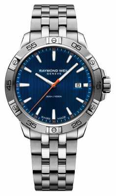 Raymond Weil Mens 41mm Stainless Steel Blue Index Dial 8160-ST2-50001 Raymond Weil Mens 41mm Stainless Steel Blue Index Dial 8160-ST2-50001