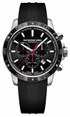 Raymond Weil Mens 43mm Black Chronograph Black Rubber Strap 8560-SR1-20001 Raymond Weil Mens 43mm Black Chronograph Black Rubber Strap 8560-SR1-20001