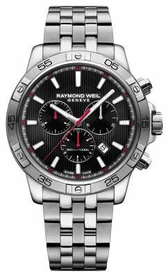 Raymond Weil Mens 43mm Black Chronograph Stainless Steel 8560-ST2-20001 Raymond Weil Mens 43mm Black Chronograph Stainless Steel 8560-ST2-20001