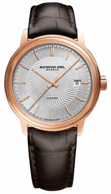 Raymond Weil Mens Automatic Rose Plated Exhibition Case Leather 2237-PC5-65001 Raymond Weil Mens Automatic Rose Plated Exhibition Case Leather 2237-PC5-65001