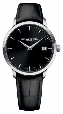Raymond Weil Mens Slim Black Black Leather 5488-STC-20001 Raymond Weil Mens Slim Black Black Leather 5488-STC-20001