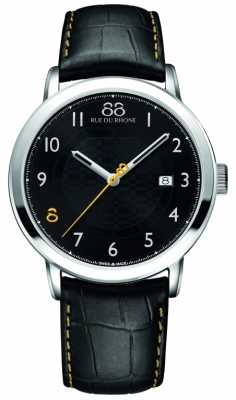 88 Rue du Rhone Double 8 Origin Mens Black Leather Yellow Stitching 87WA140020 88 Rue du Rhone Double 8 Origin Mens Black Leather Yellow Stitching 87WA140020