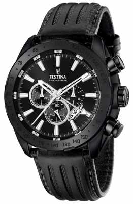 Festina Mens Black Leather Strap Black Dial F16901/1 Festina Mens Black Leather Strap Black Dial F16901/1