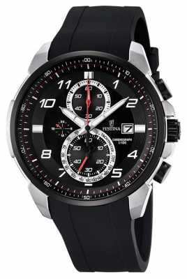 Festina Mens Chronograph Black Rubber Strap Black Dial F6841/2 Festina Mens Chronograph Black Rubber Strap Black Dial F6841/2