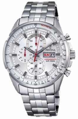 Festina Mens Chronograph Stainless Steel Bracelet Silver Dial F6844/1 Festina Mens Chronograph Stainless Steel Bracelet Silver Dial F6844/1