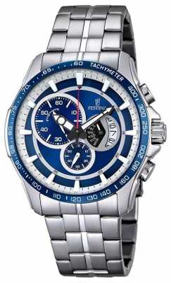 Festina Mens Chronograph Stainless Steel Bracelet Blue Dial F6850/2 Festina Mens Chronograph Stainless Steel Bracelet Blue Dial F6850/2