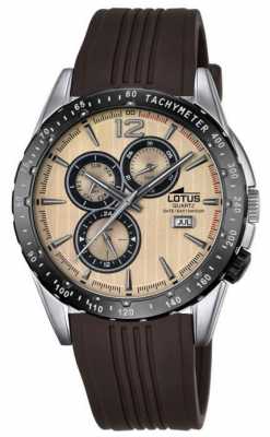 Lotus Mens Brown Rubber Strap Beige Dial L18310/2 Lotus Mens Brown Rubber Strap Beige Dial L18310/2