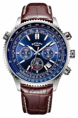 Rotary Gents Chronograph Blue Dial, Brown Leather Strap GS00699/05 Rotary Gents Chronograph Blue Dial, Brown Leather Strap GS00699/05