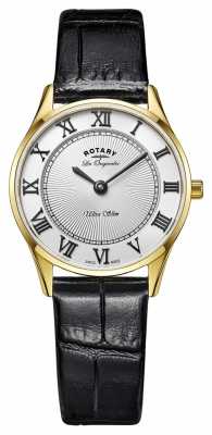 Rotary DISPLAY MODEL - Ladies Gold Plated Black Leather Strap LS90803/01 Rotary DISPLAY MODEL - Ladies Gold Plated Black Leather Strap LS90803/01